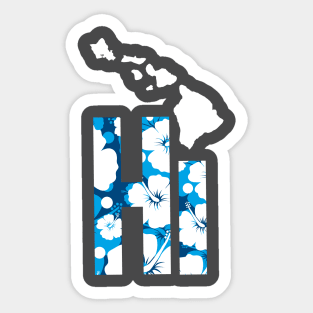 Hawaii Hi Hibiscus Blues Sticker